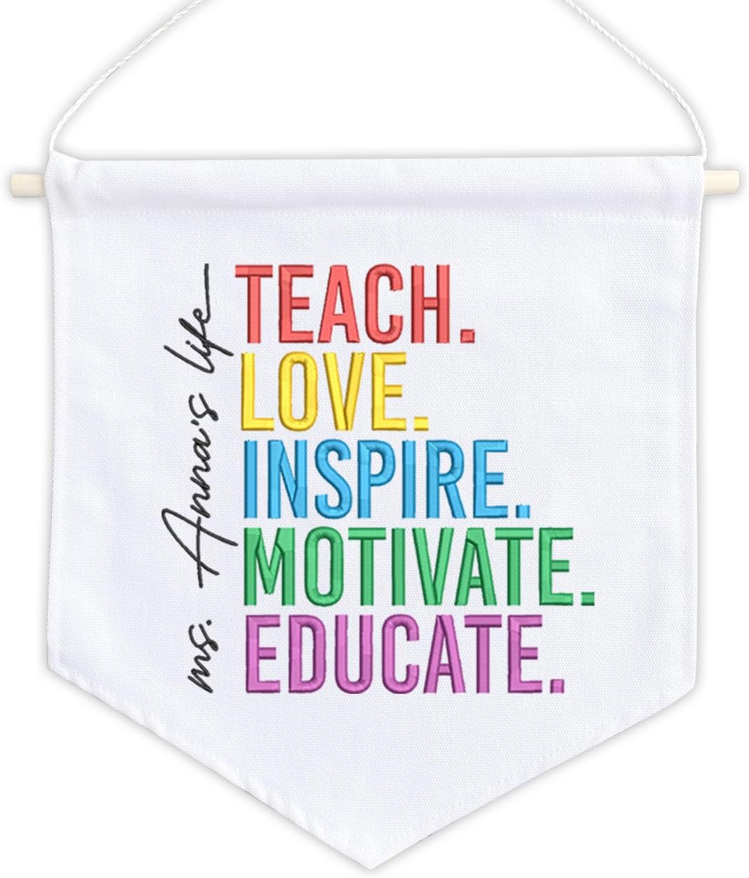 Personalized Embroidered Teacher Banner — 9