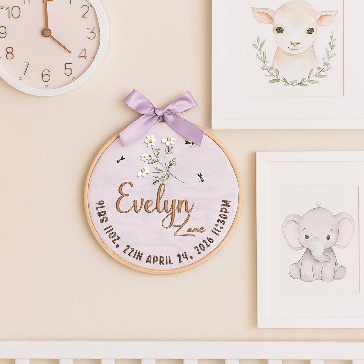 Personalized Embroidered Baby Name Hoop — 8 — image 7