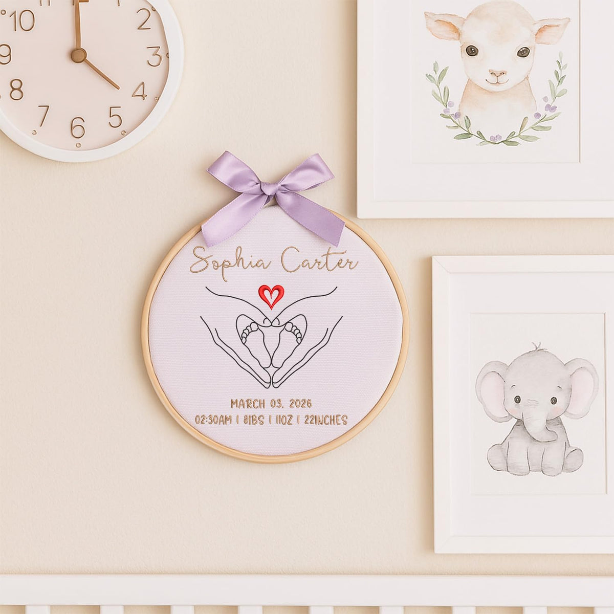 Personalized Embroidered Baby Name Hoop — 8 — image 7