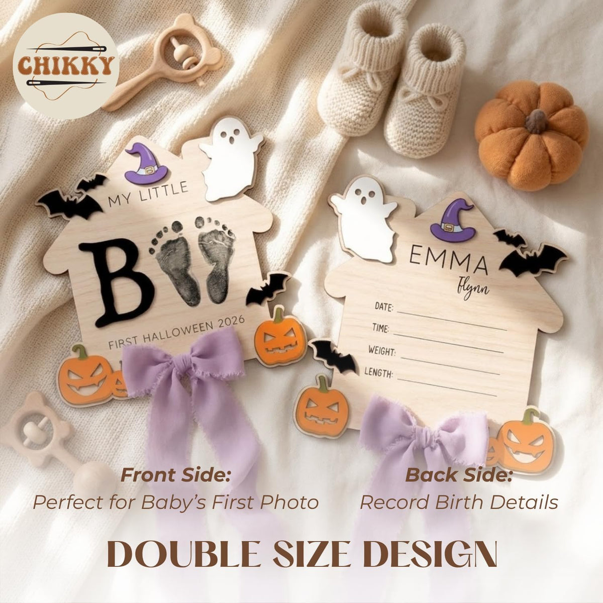 Personalized Wooden Birth Announcement Sign — image 6