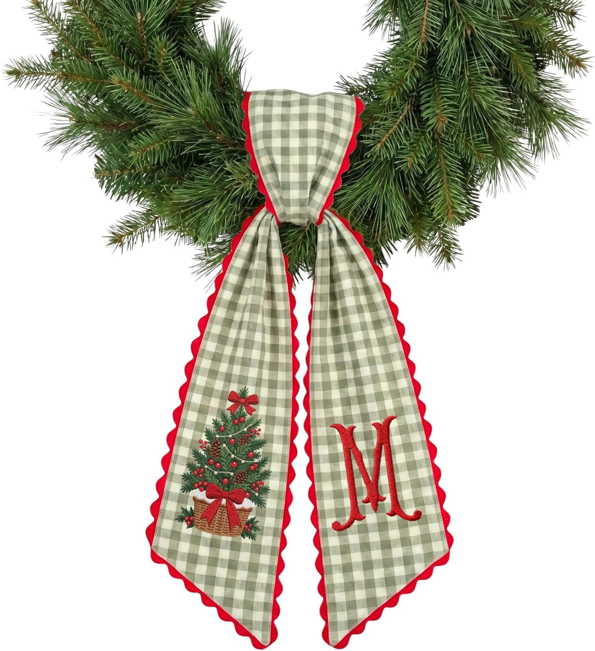 Christmas Personalized Wreath Sash