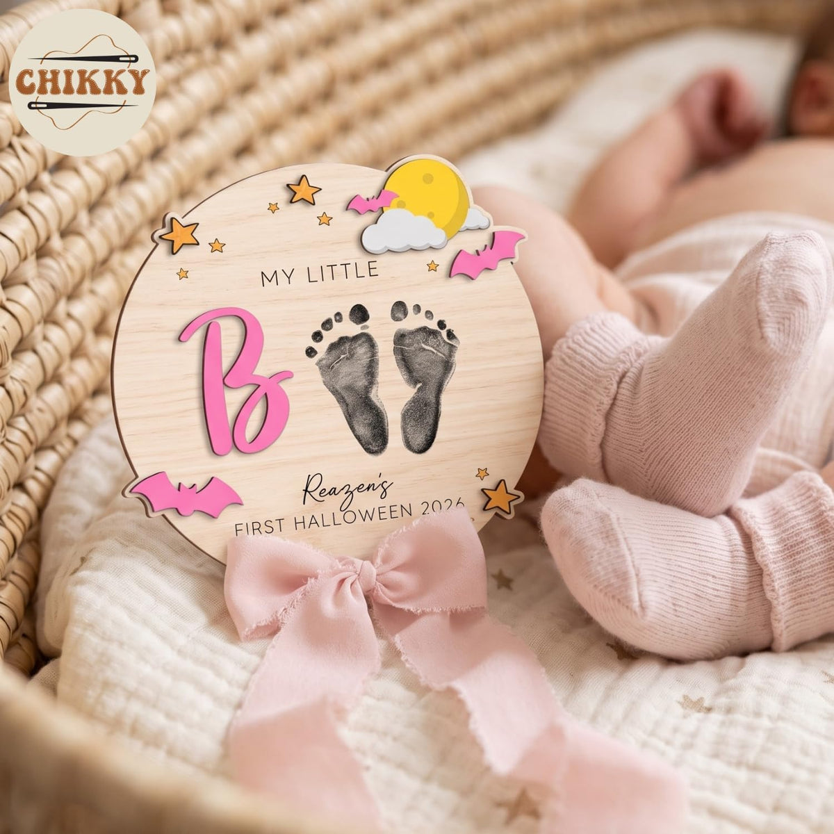 Personalized Wooden Birth Announcement Sign — image 2