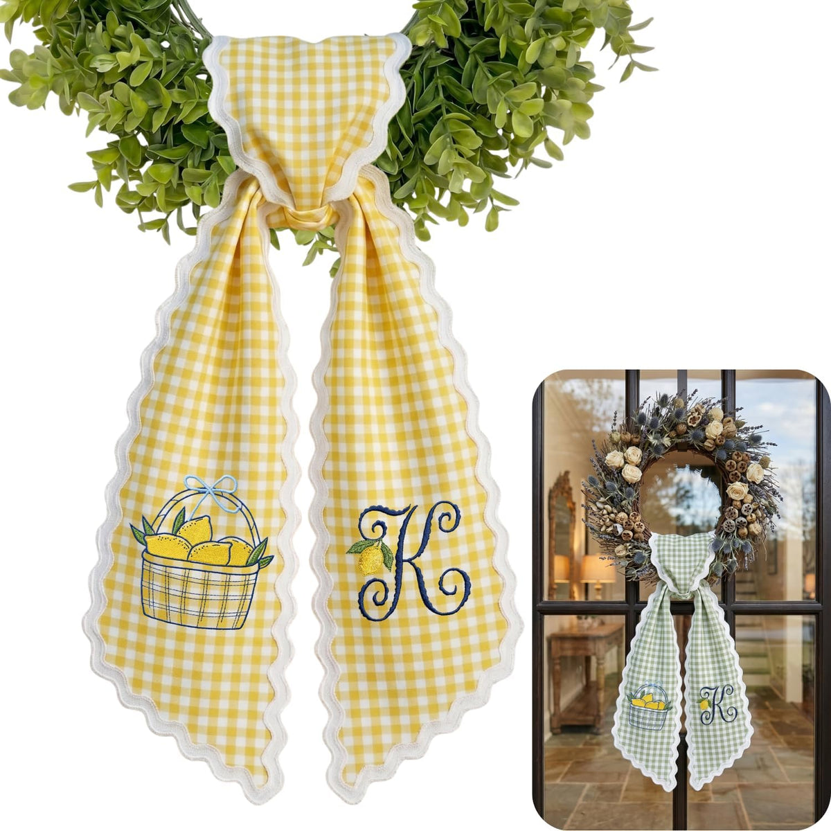 Christmas Personalized Wreath Sash