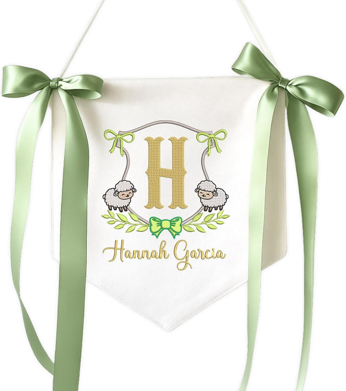Personalized Embroidered Baby Name Banner — 7