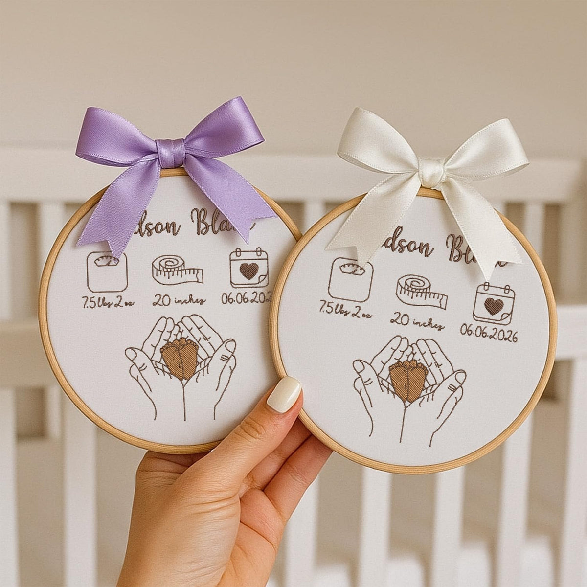 Personalized Embroidered Baby Name Hoop — 13 — image 3