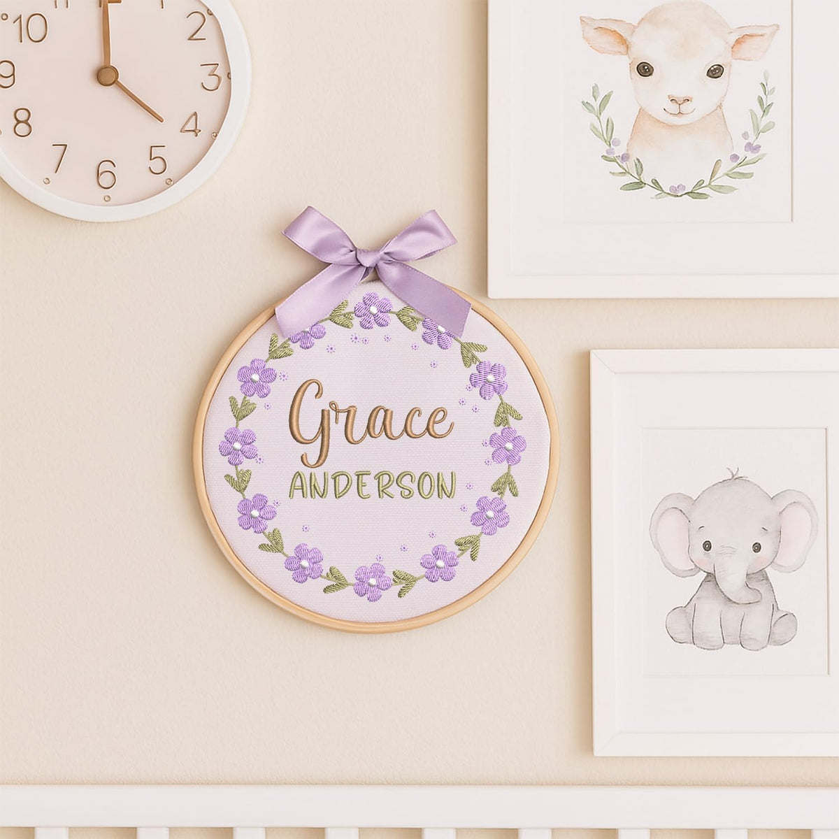 Personalized Embroidered Baby Name Hoop — 9 — image 7