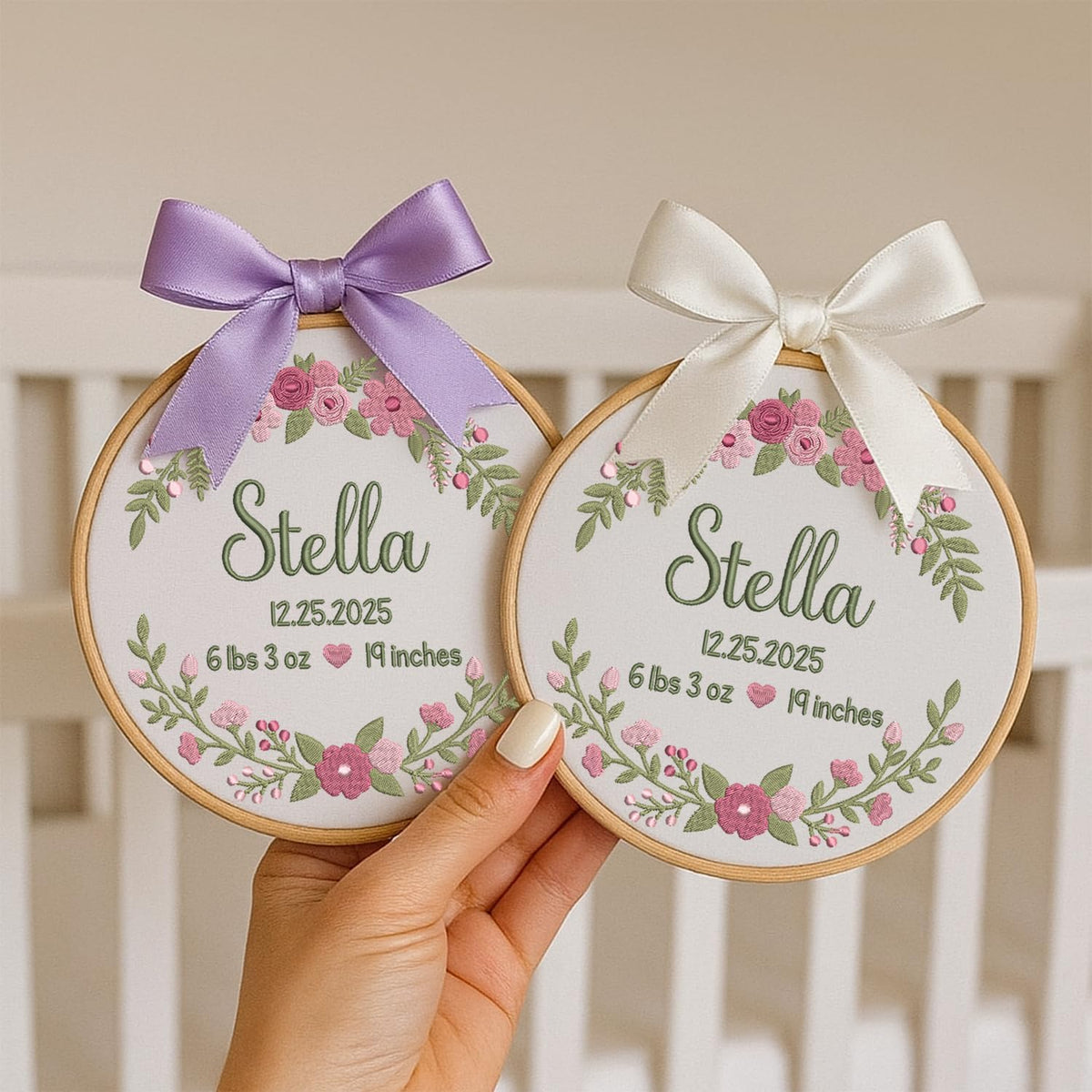 Personalized Embroidered Baby Name Hoop — 6 — image 3