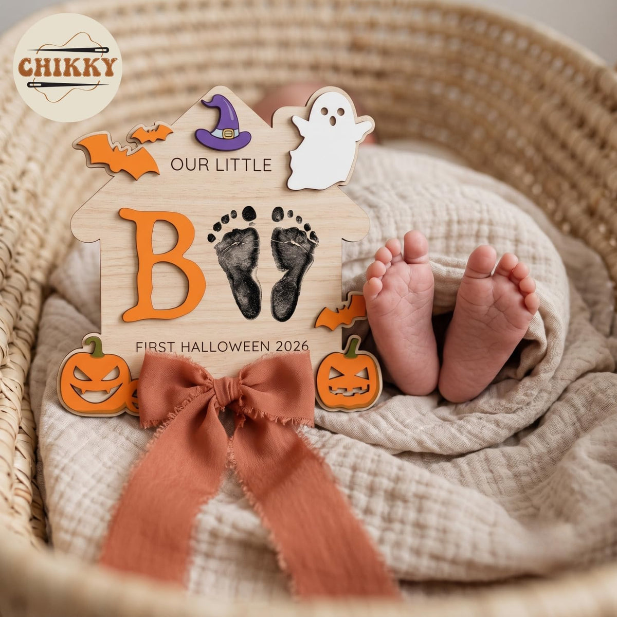 Personalized Wooden Birth Announcement Sign — image 2
