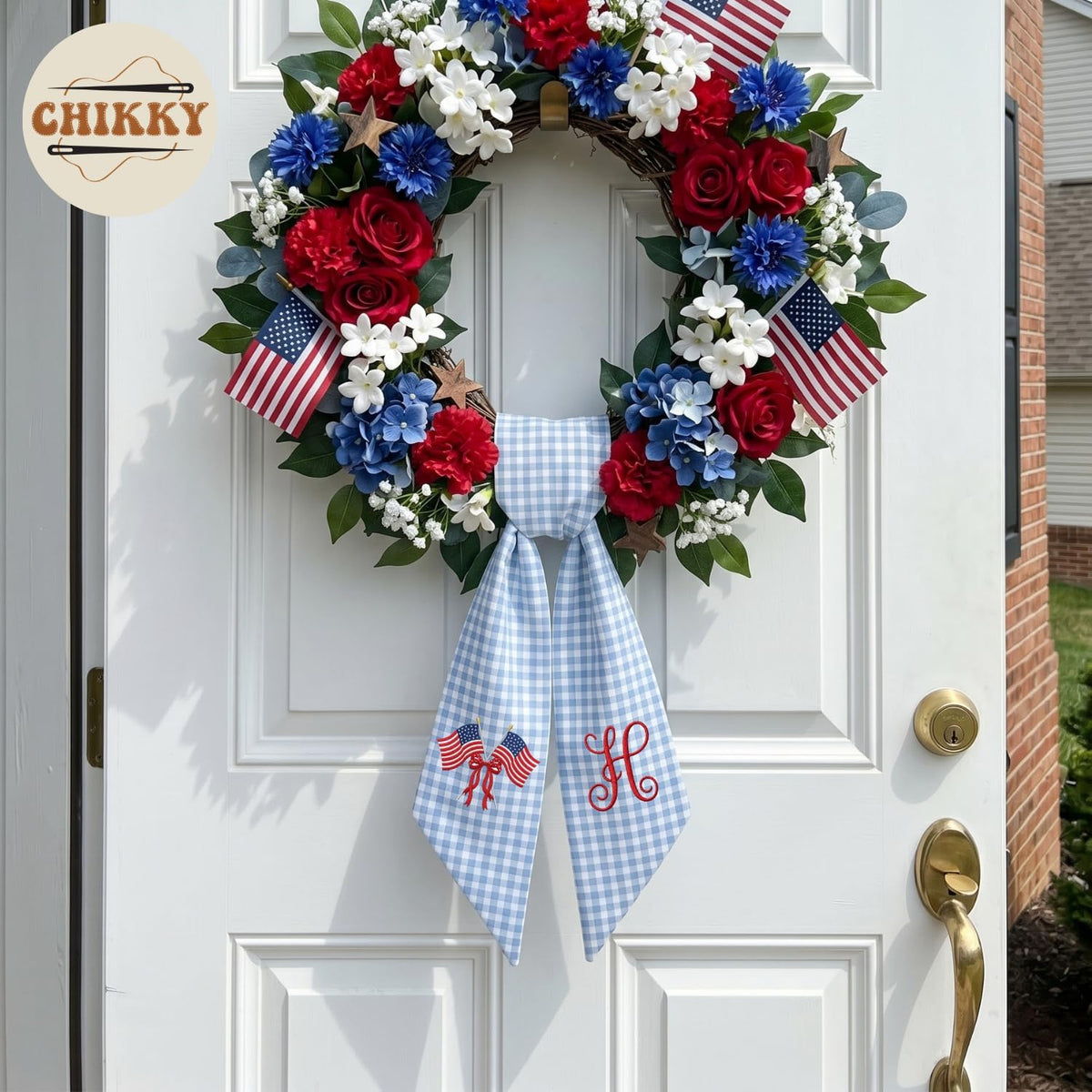 Patriotic Personalized Wreath Sash — 6 - USA Flag — image 2