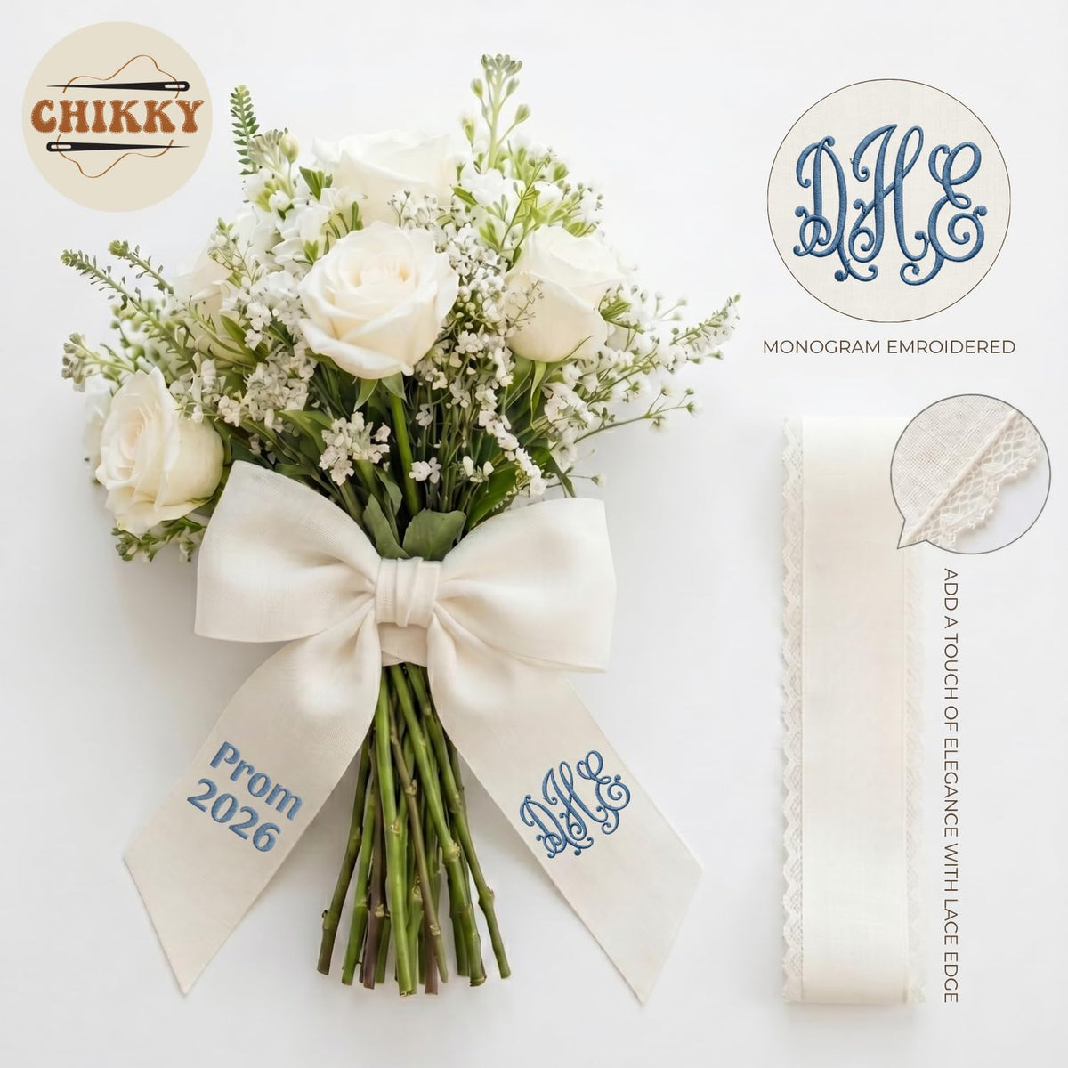 Personalized Embroidered Bouquet Sash — 5 - Prom 2026 — image 5