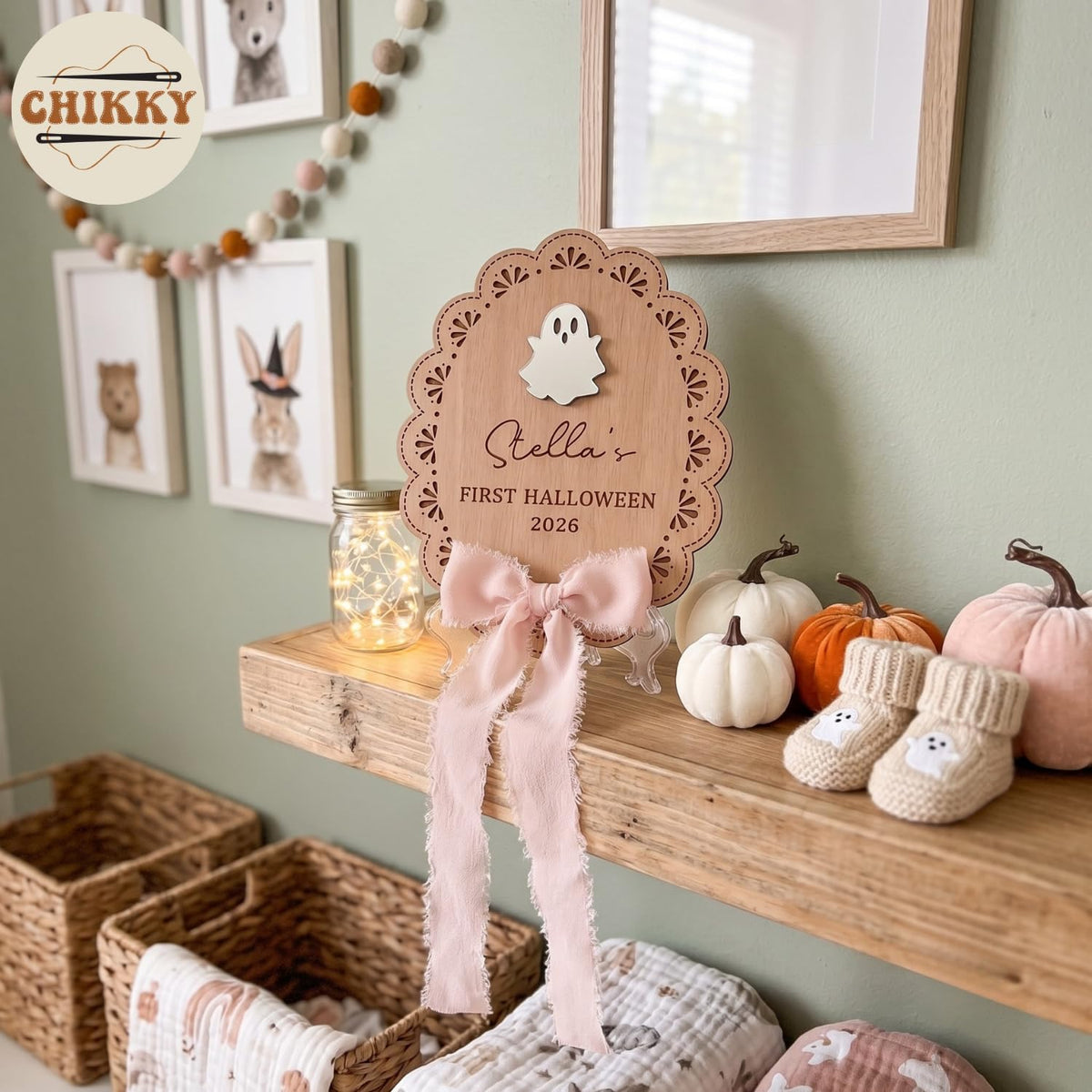 Personalized Wooden Birth Announcement Sign — image 6