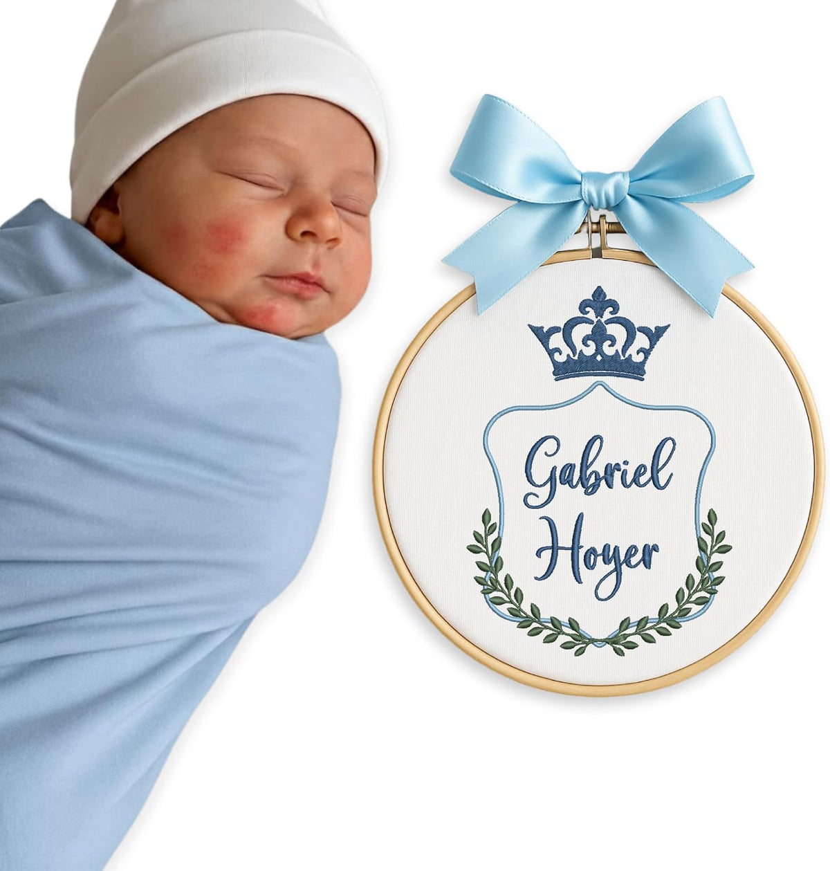 Personalized Embroidered Baby Name Hoop — 16