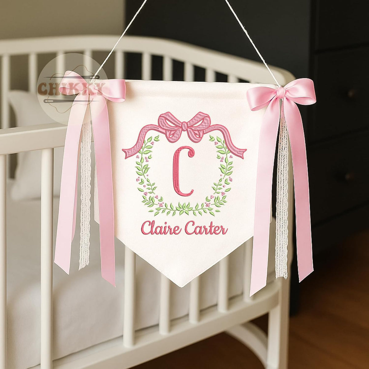Personalized Embroidered Baby Name Banner — 4 — image 3