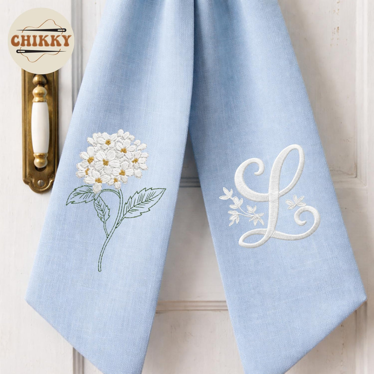 Monogram Personalized Wreath Sash — 4 - Hydrangea — image 3