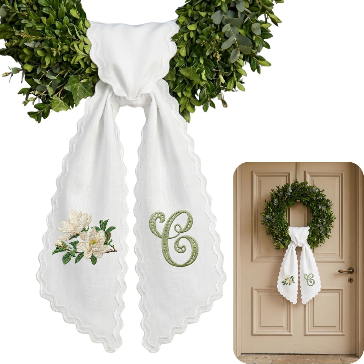 Christmas Personalized Wreath Sash