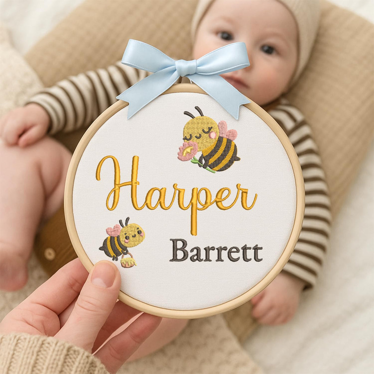 Personalized Embroidered Baby Name Hoop — 14 — image 5
