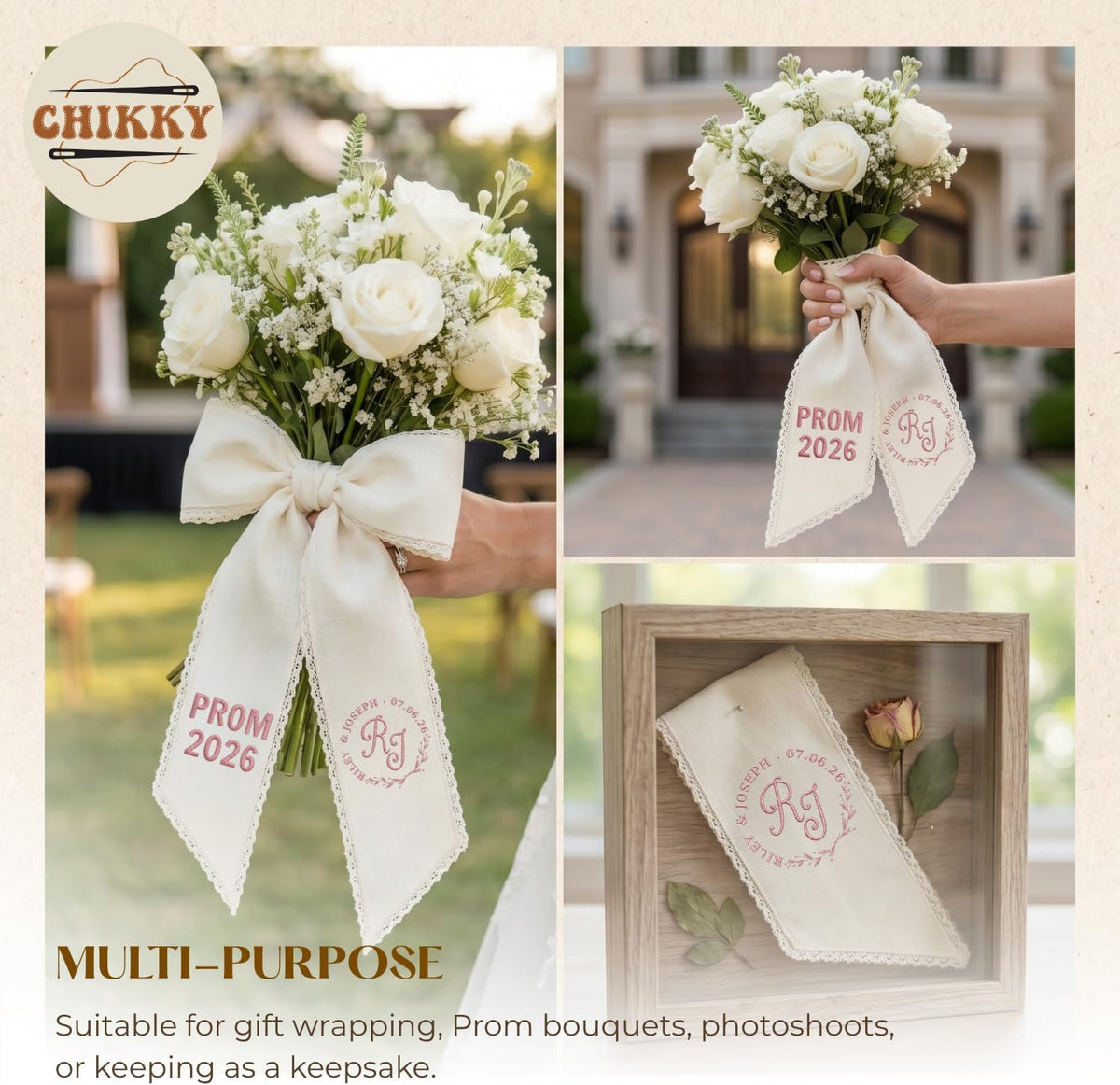 Personalized Embroidered Bouquet Sash — 6 - Prom 2026 — image 6