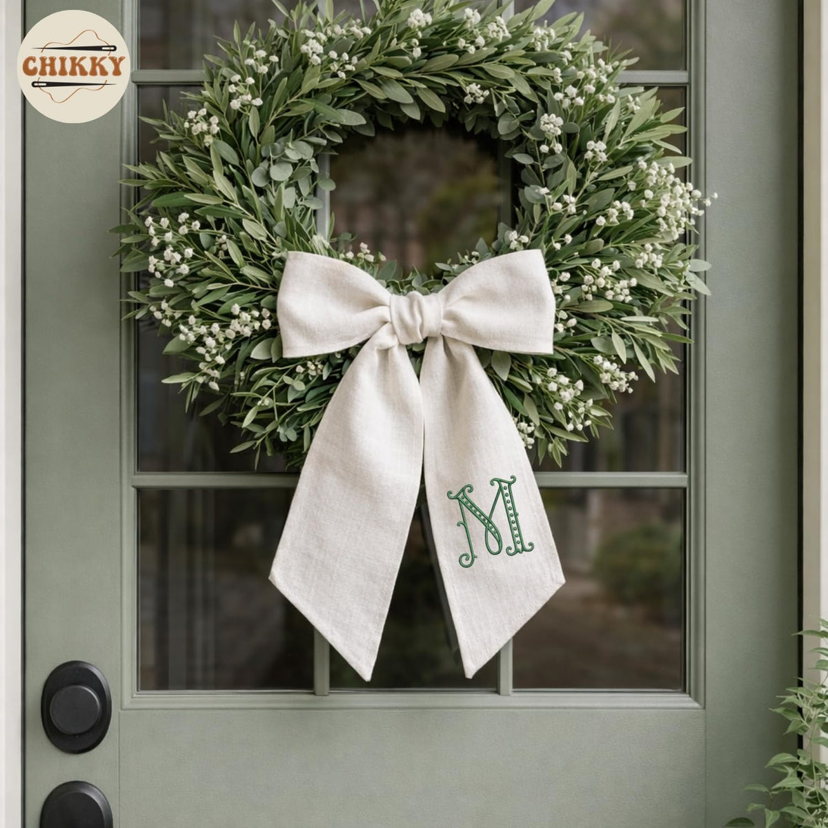 Monogram Personalized Wreath Sash — 2 - Initial — image 3