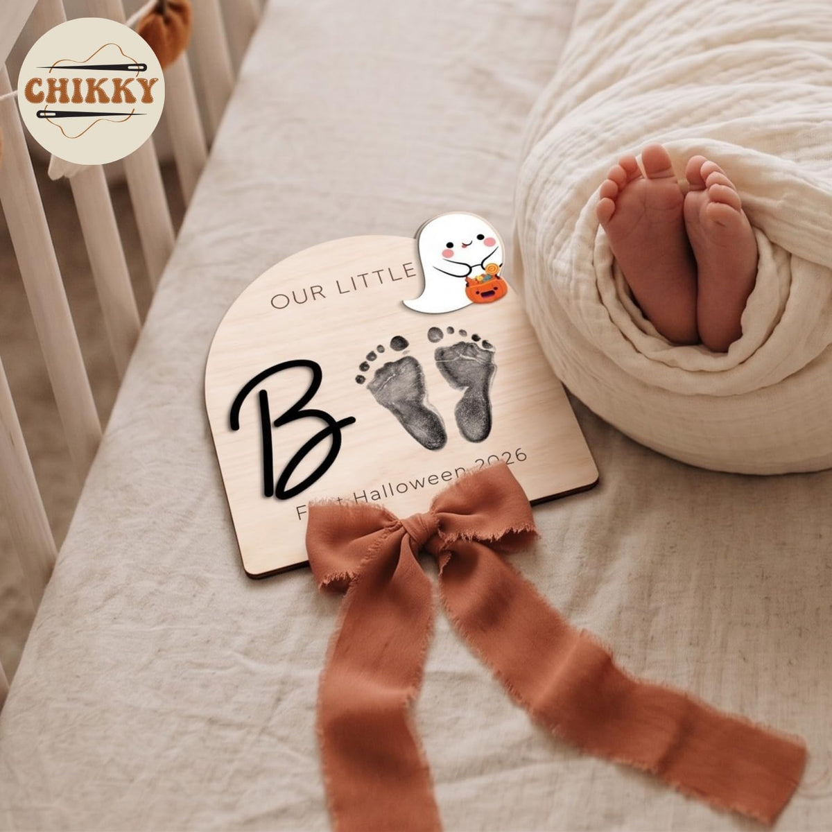 Personalized Wooden Birth Announcement Sign — image 2