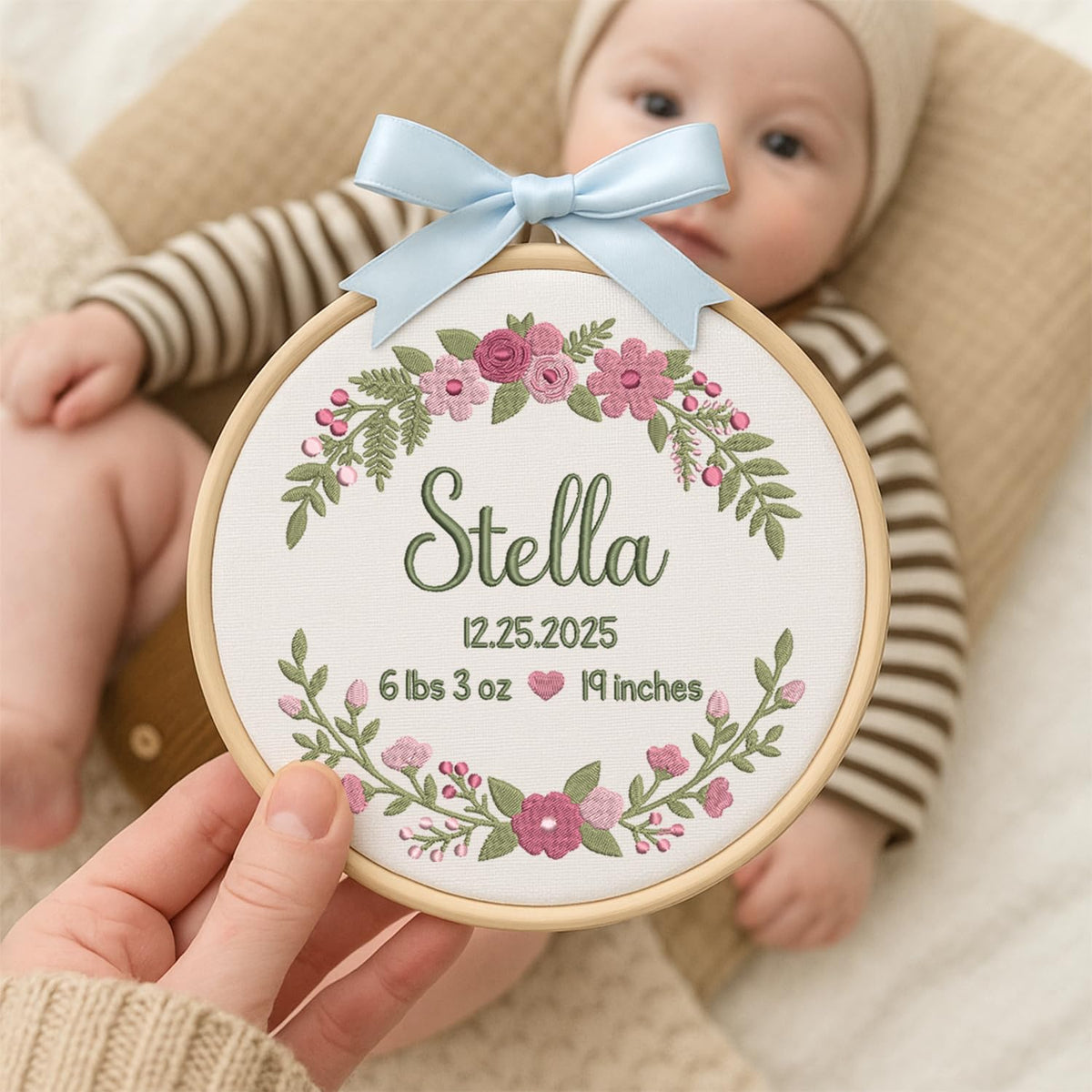 Personalized Embroidered Baby Name Hoop — 6 — image 4