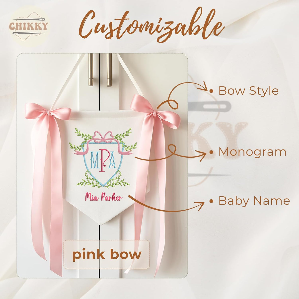 Personalized Embroidered Baby Name Banner — 8 — image 5