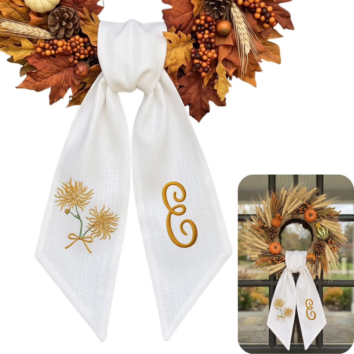 Christmas Personalized Wreath Sash — 21