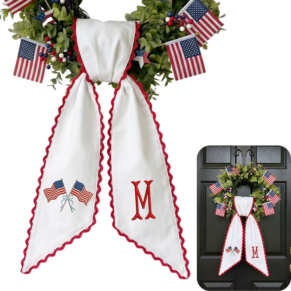 Patriotic Personalized Wreath Sash — 5