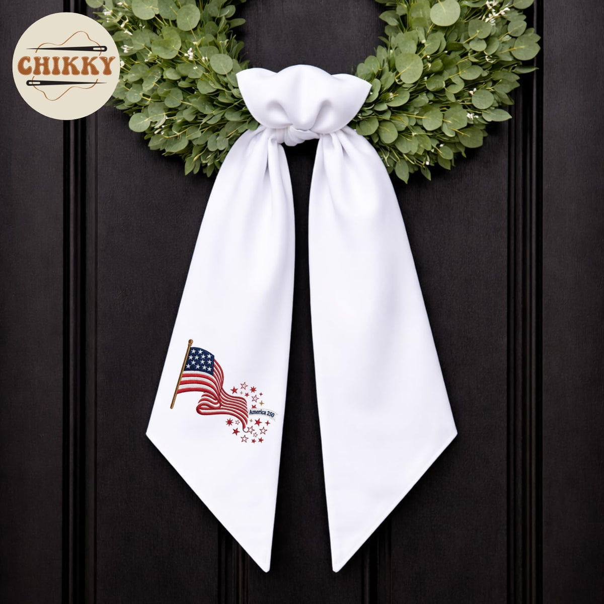 Patriotic Personalized Wreath Sash — 10 - America 250 — image 3