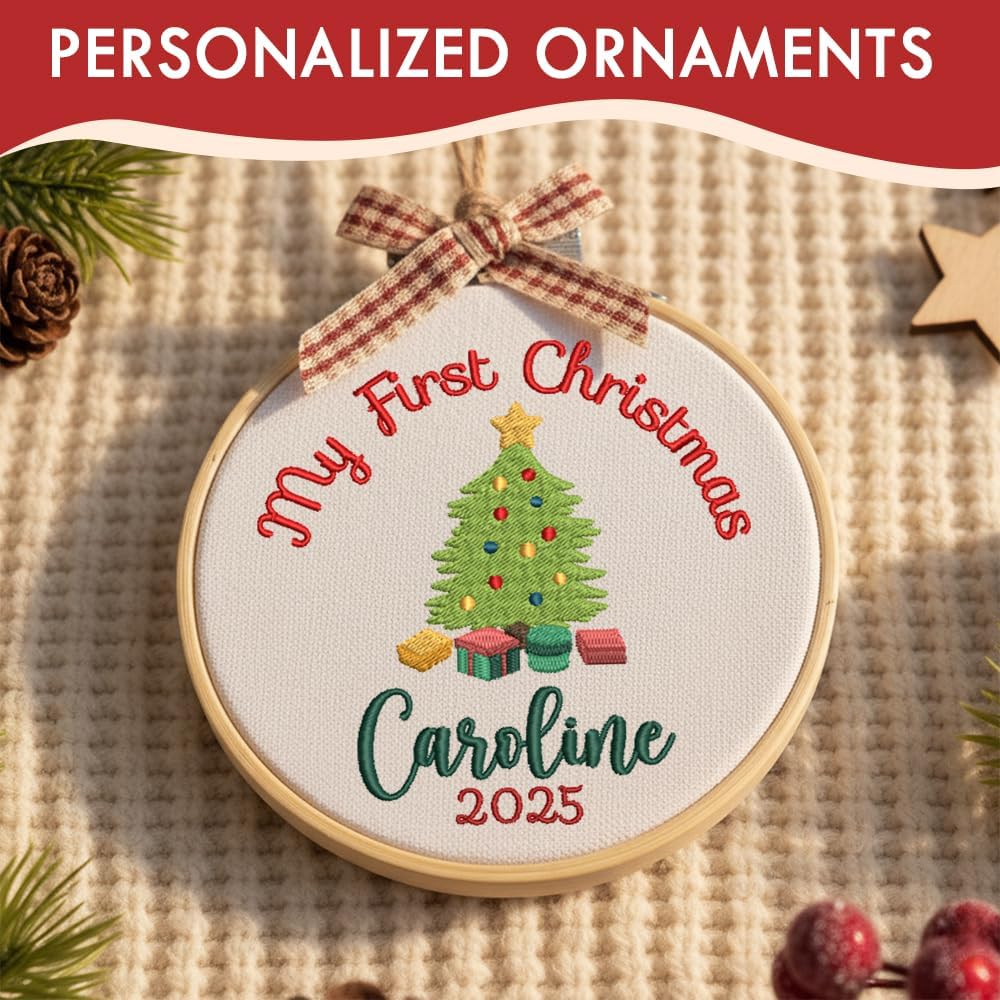 Personalized Baby's First Christmas Ornament — 1 — image 8