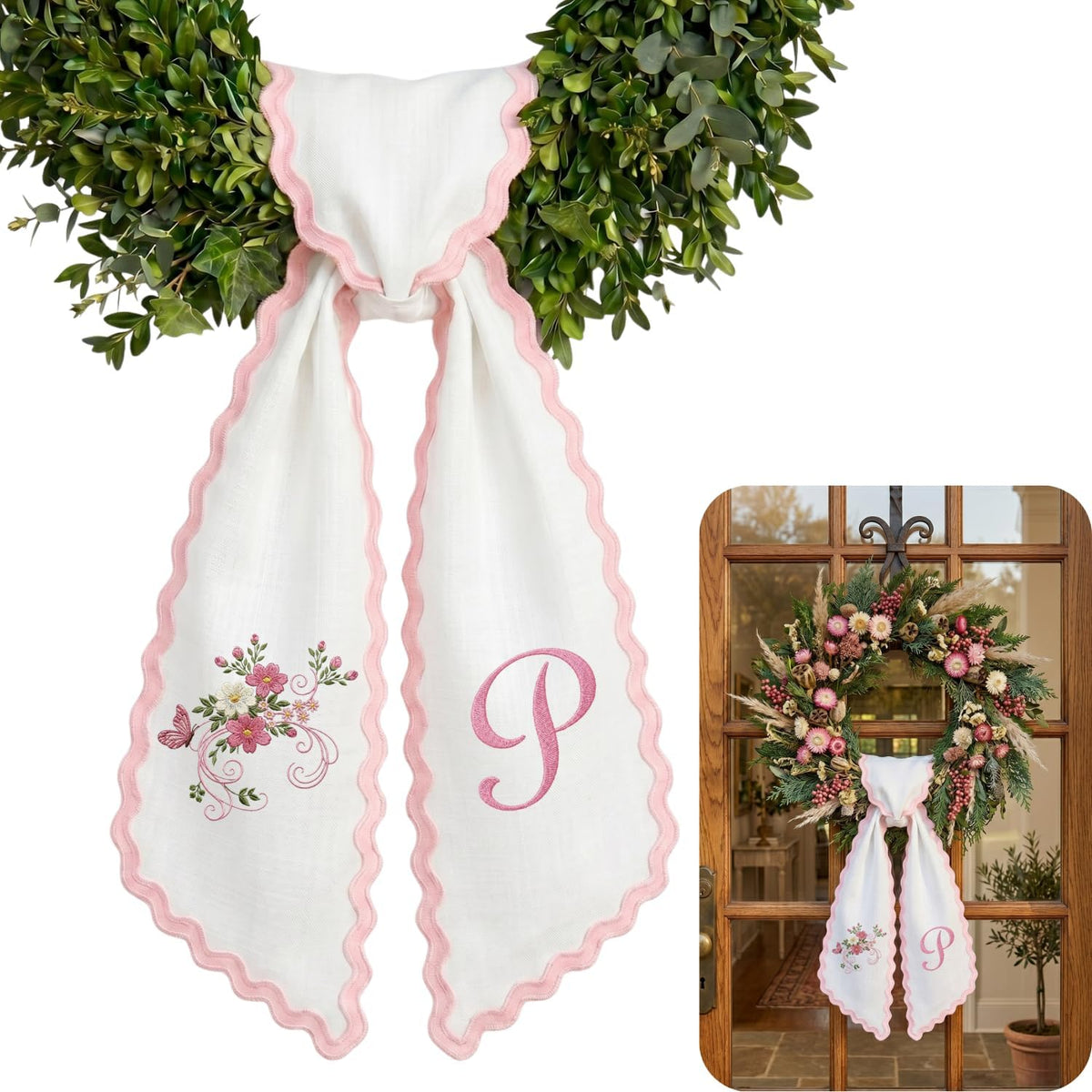 Christmas Personalized Wreath Sash