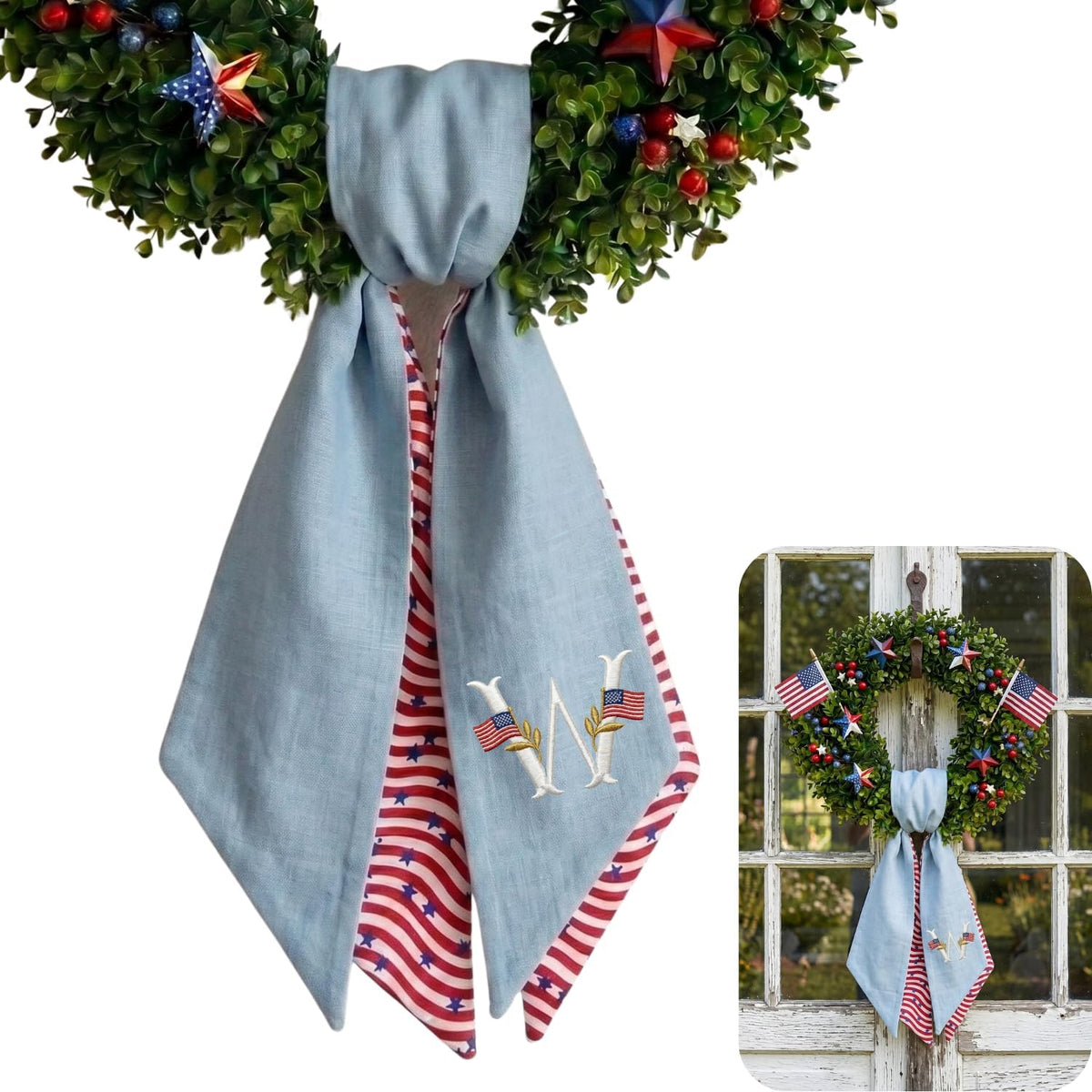 Patriotic Personalized Wreath Sash — 7