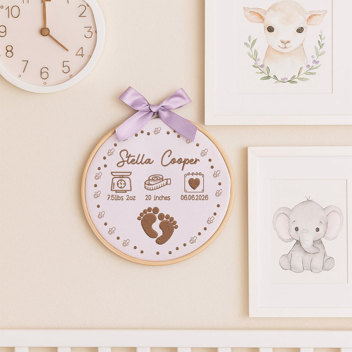 Personalized Embroidered Baby Name Hoop — 12 — image 7
