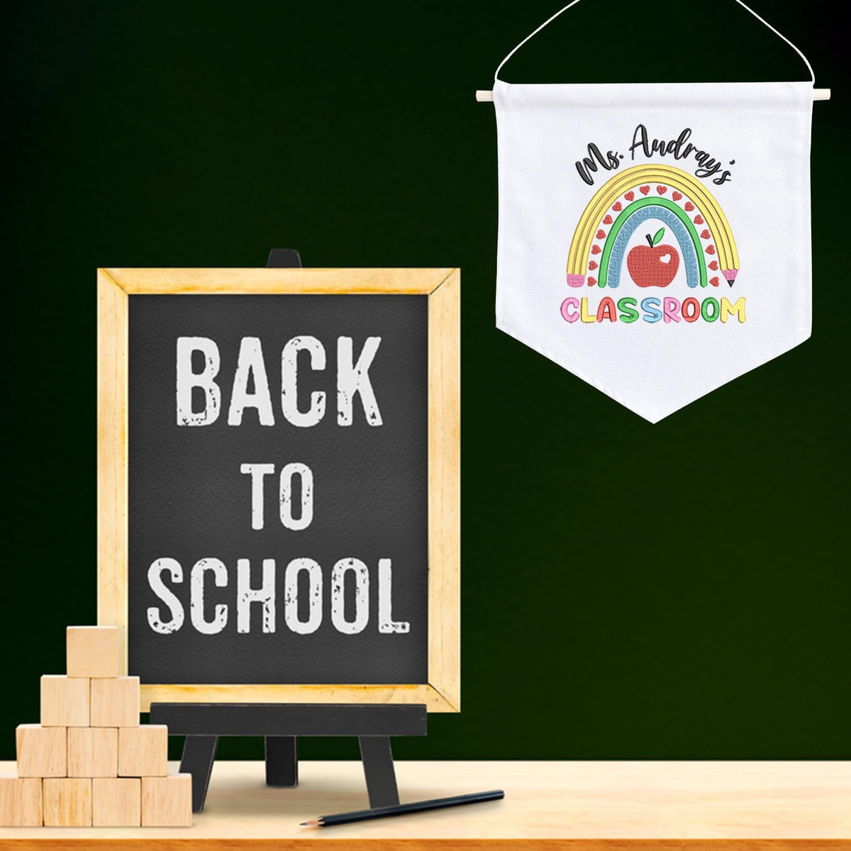 Personalized Embroidered Teacher Banner — 7 — image 3
