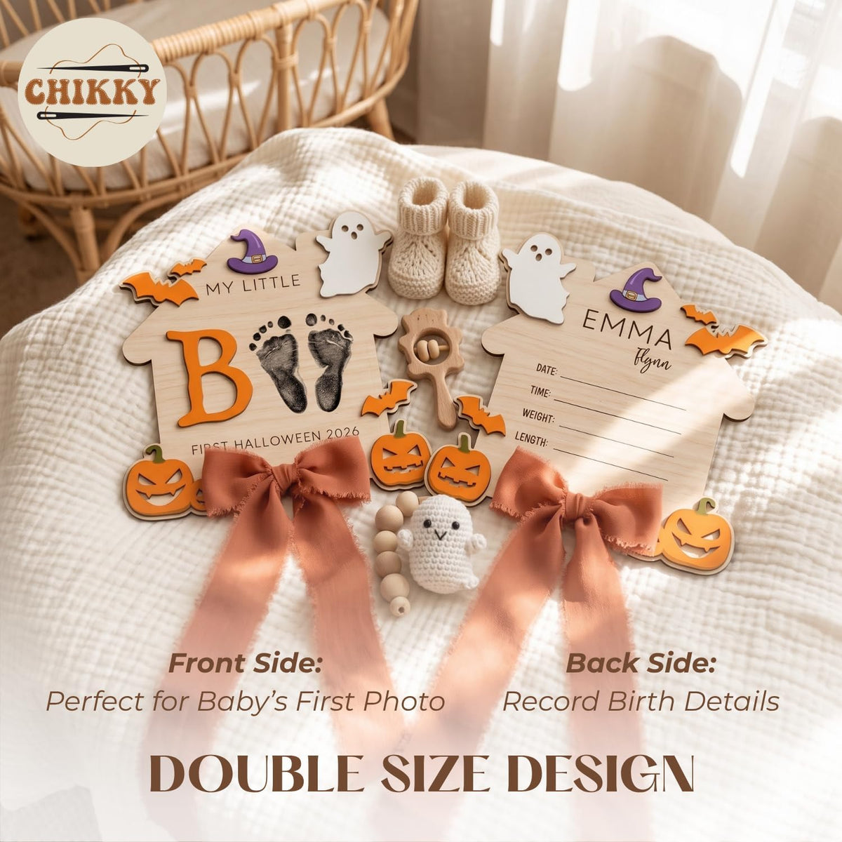Personalized Wooden Birth Announcement Sign — image 5