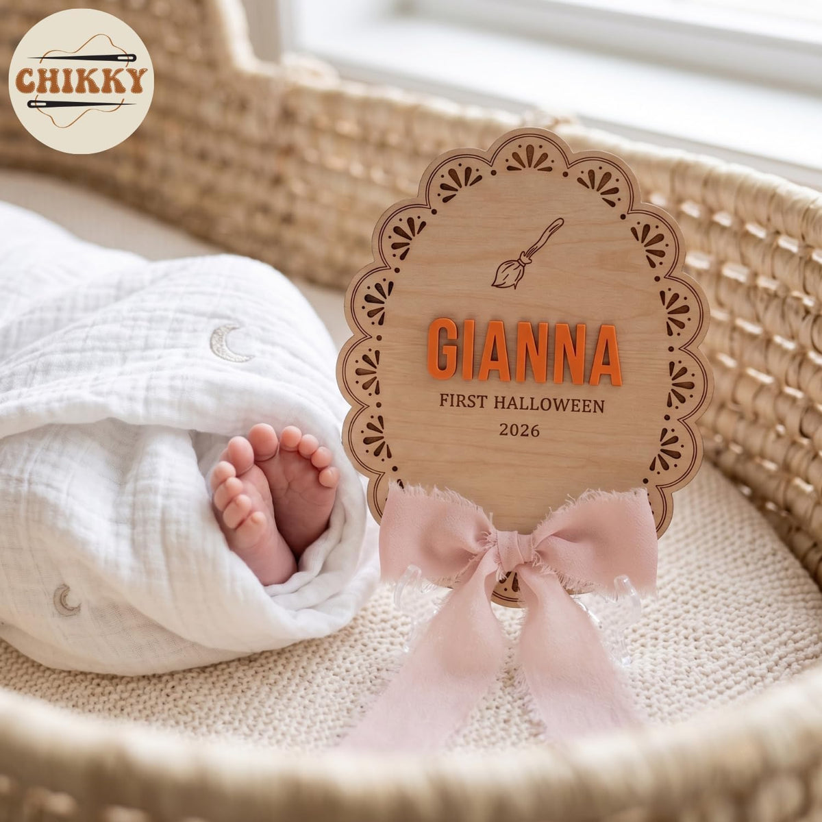 Personalized Wooden Birth Announcement Sign — image 3