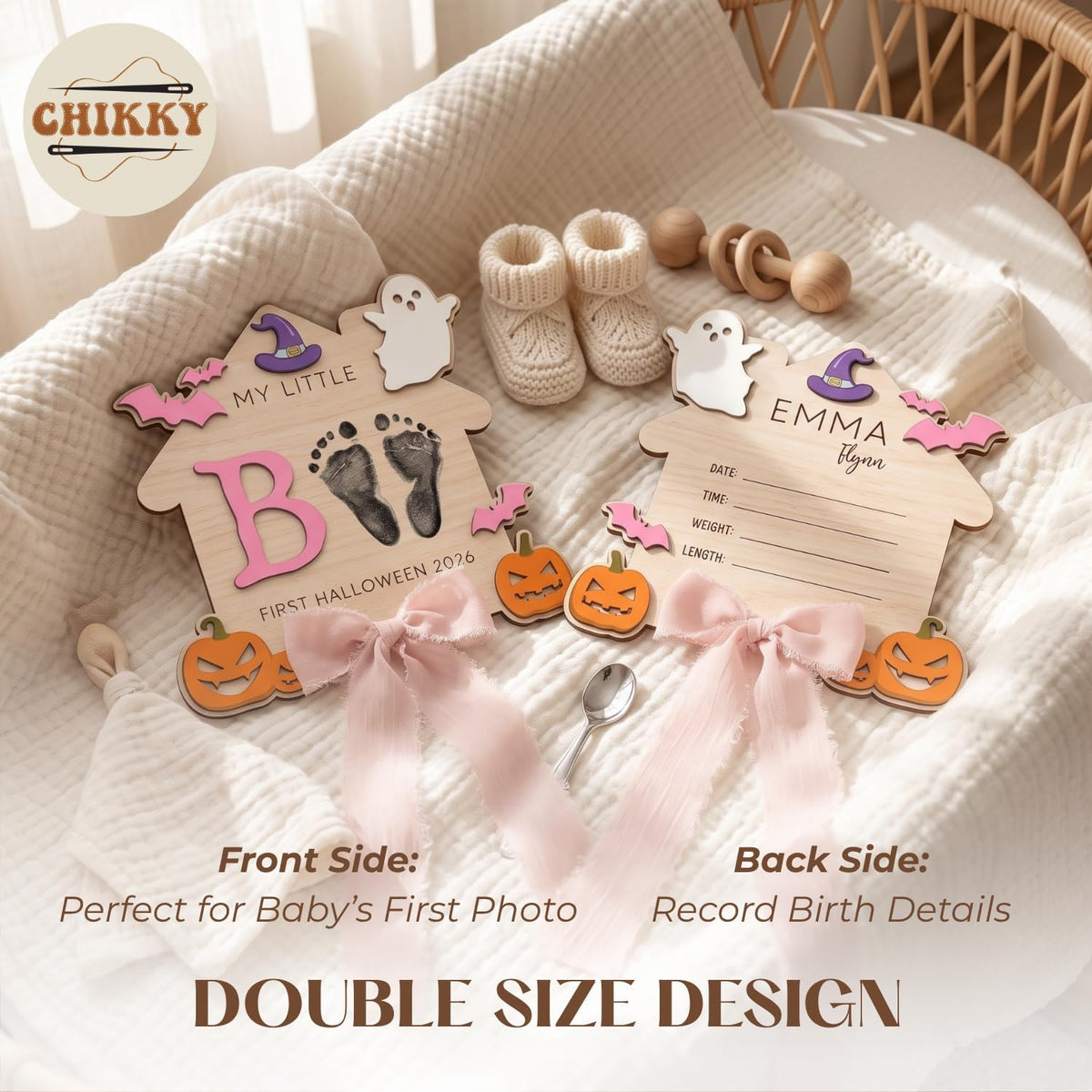 Personalized Wooden Birth Announcement Sign — image 5