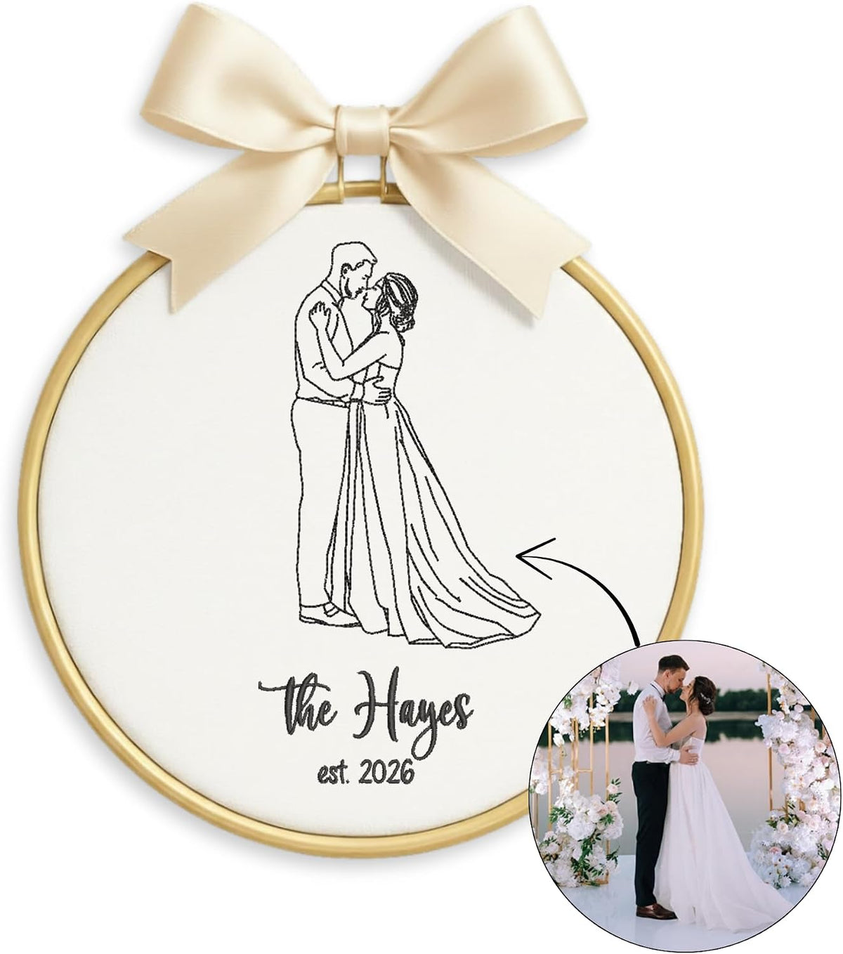 Personalized Embroidered Baby Name Hoop — 15 - custom photo