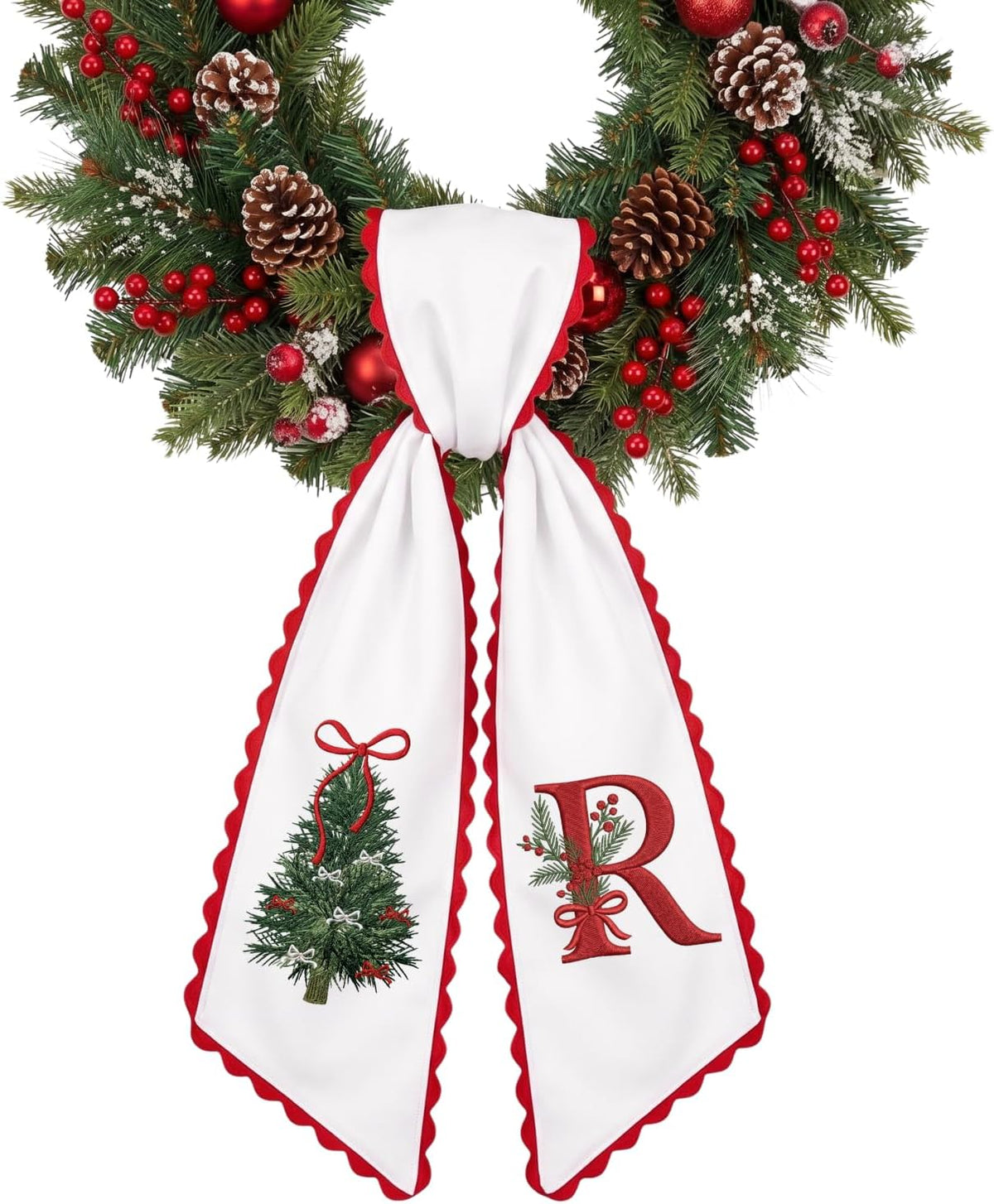 Christmas Personalized Wreath Sash