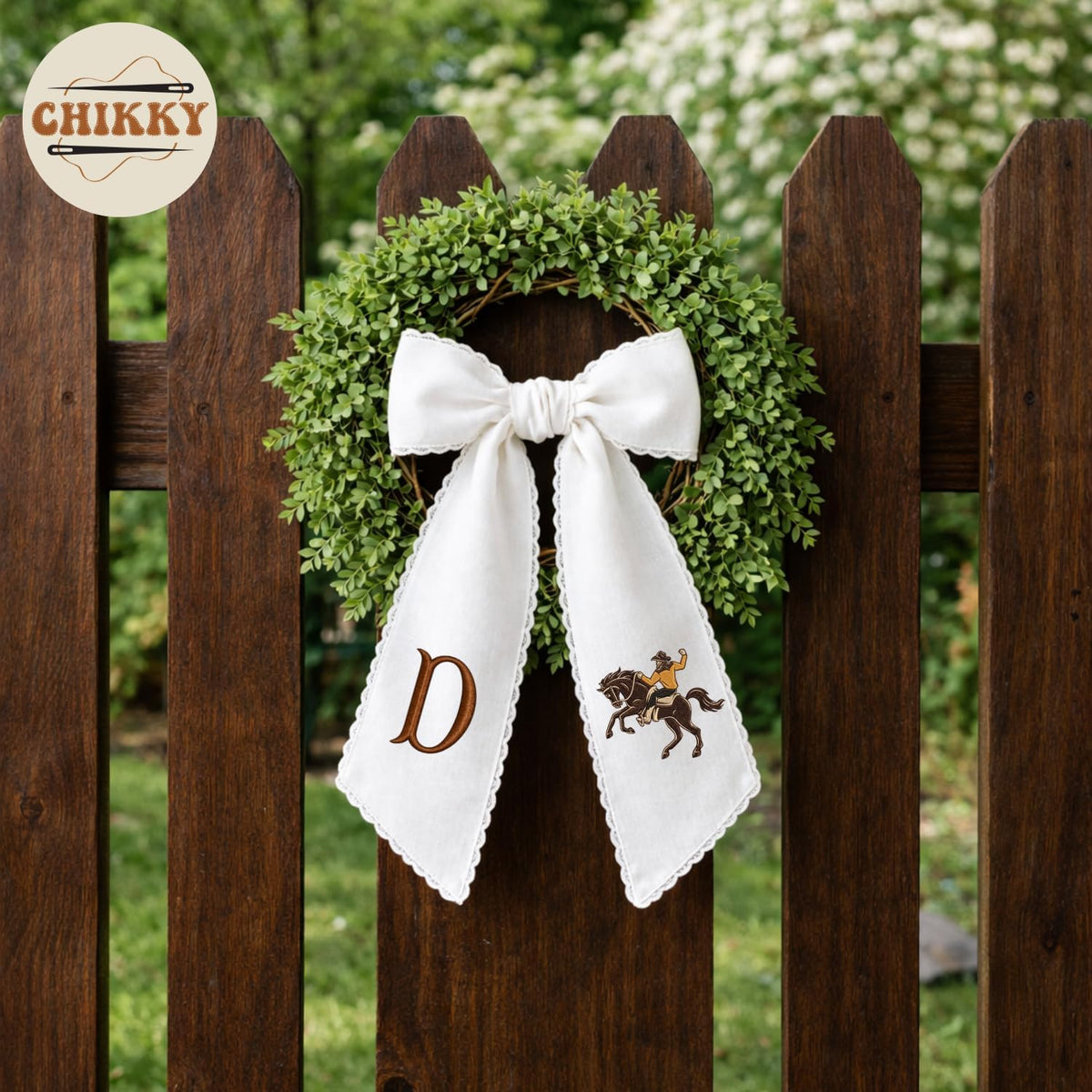 Monogram Personalized Wreath Sash — 11 - Cowboy — image 6