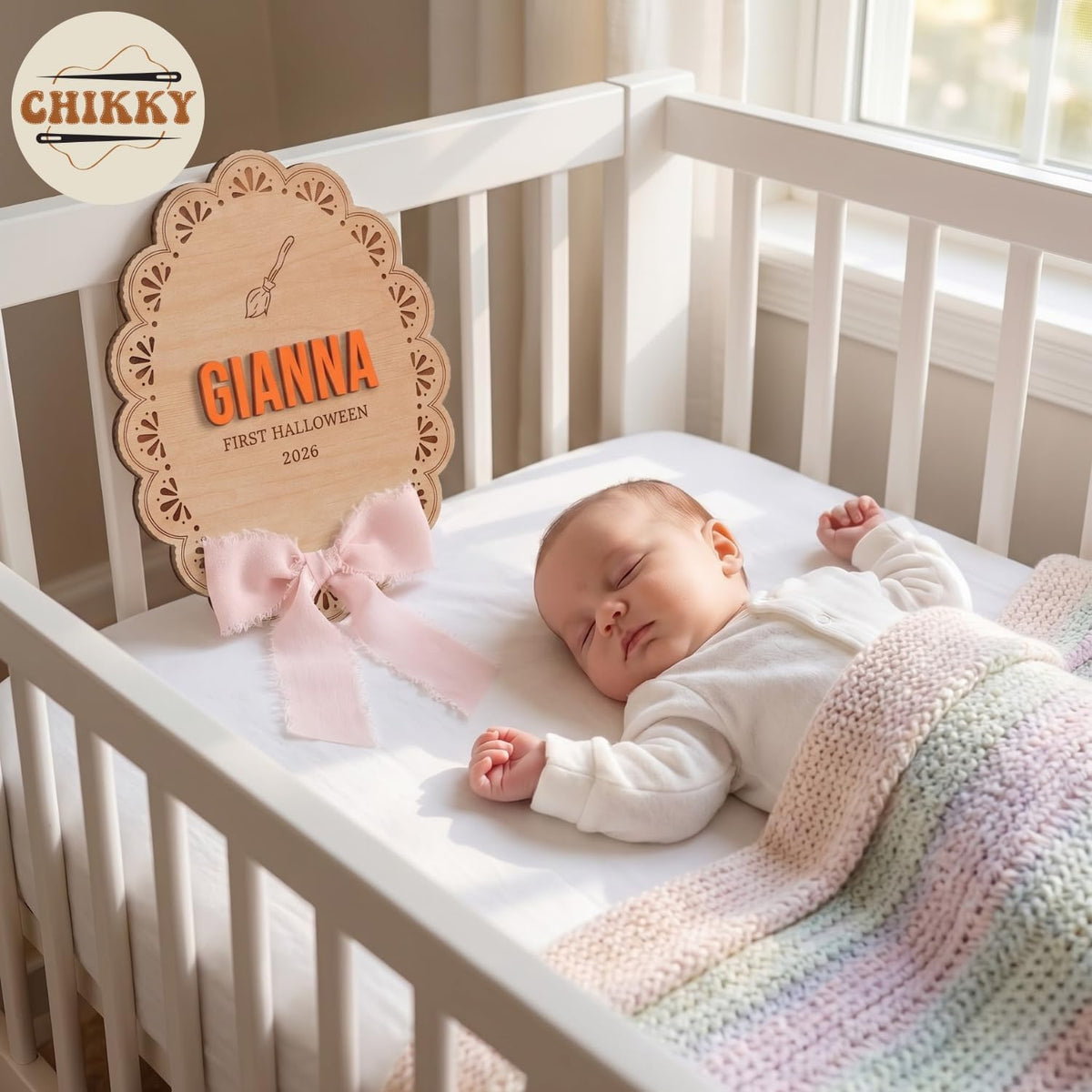 Personalized Wooden Birth Announcement Sign — image 4