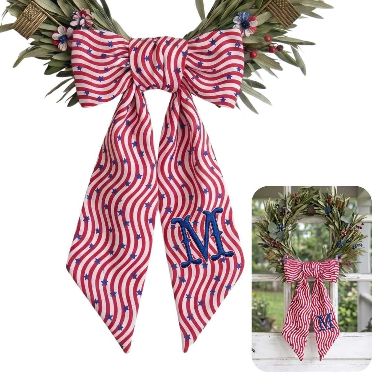 Monogram Personalized Wreath Sash — 10 - Monogram