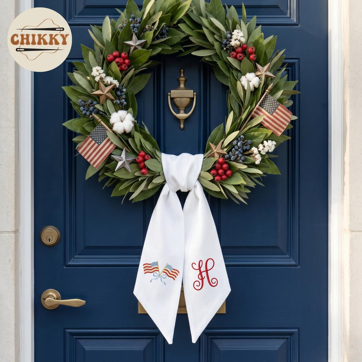 Patriotic Personalized Wreath Sash — 9 - USA Flag — image 2