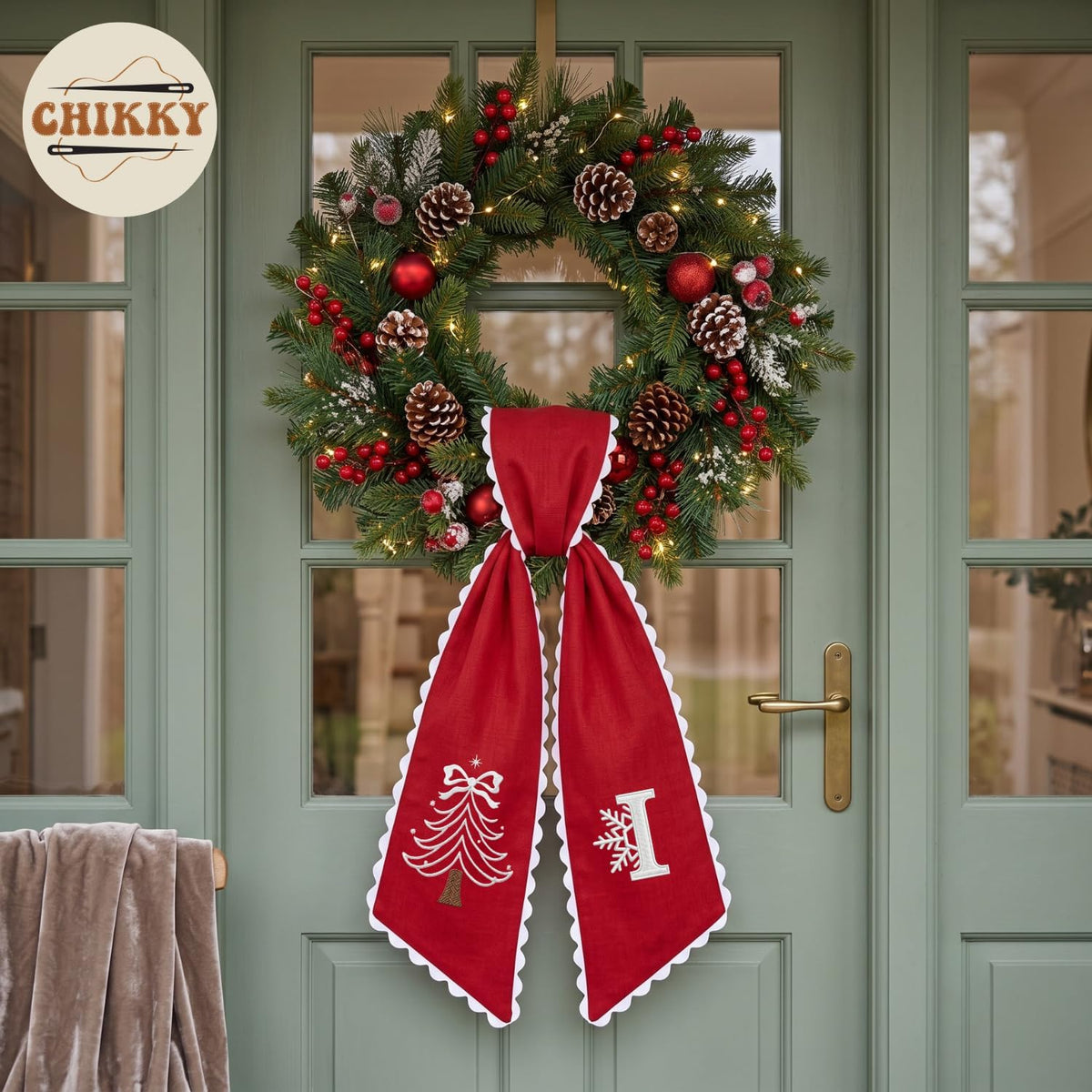 Christmas Personalized Wreath Sash — image 3