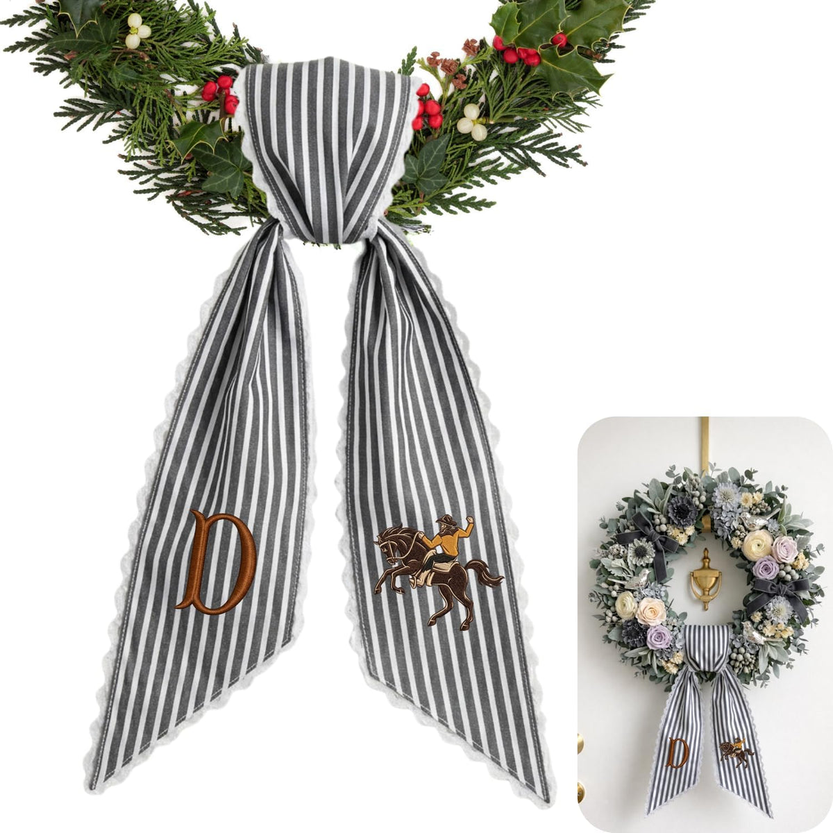 Monogram Personalized Wreath Sash — 11 - Cowboy