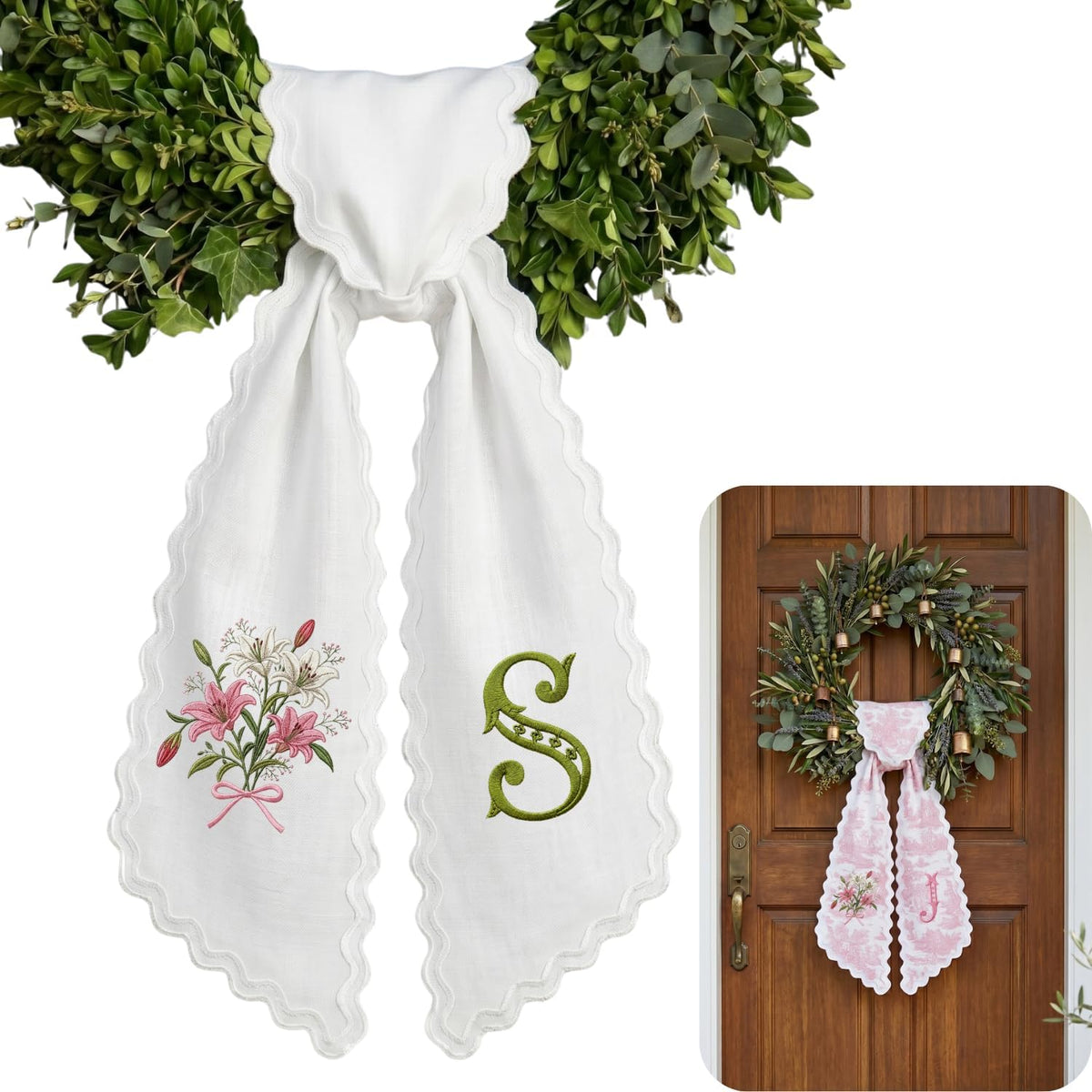 Christmas Personalized Wreath Sash