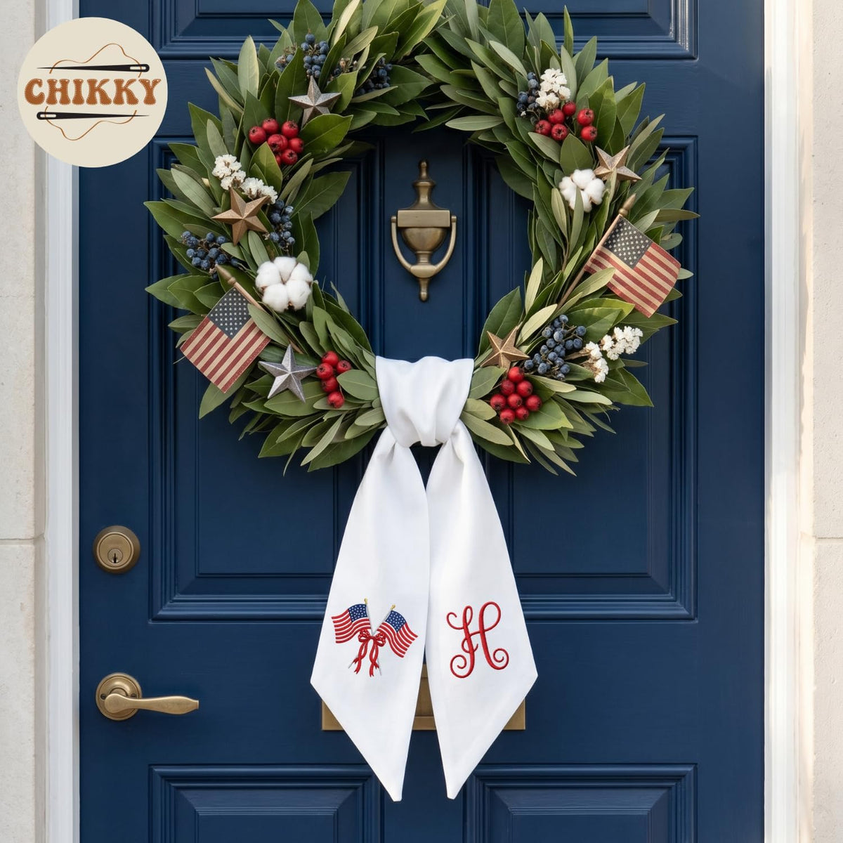 Patriotic Personalized Wreath Sash — 6 - USA Flag — image 3