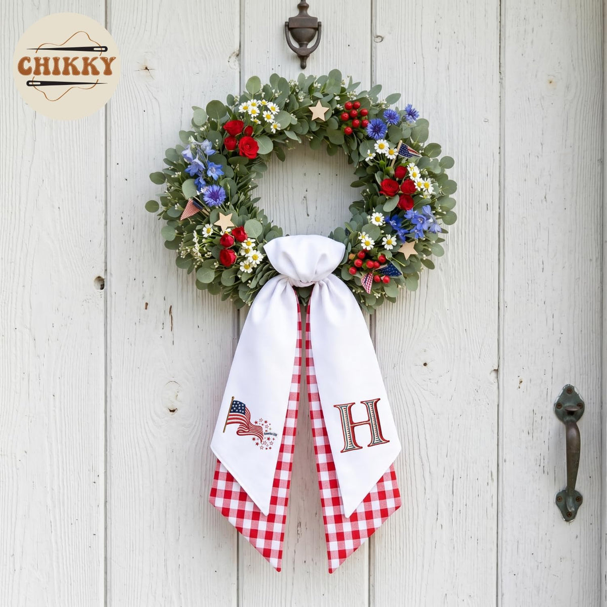 Patriotic Personalized Wreath Sash — 10 - America 250 — image 2