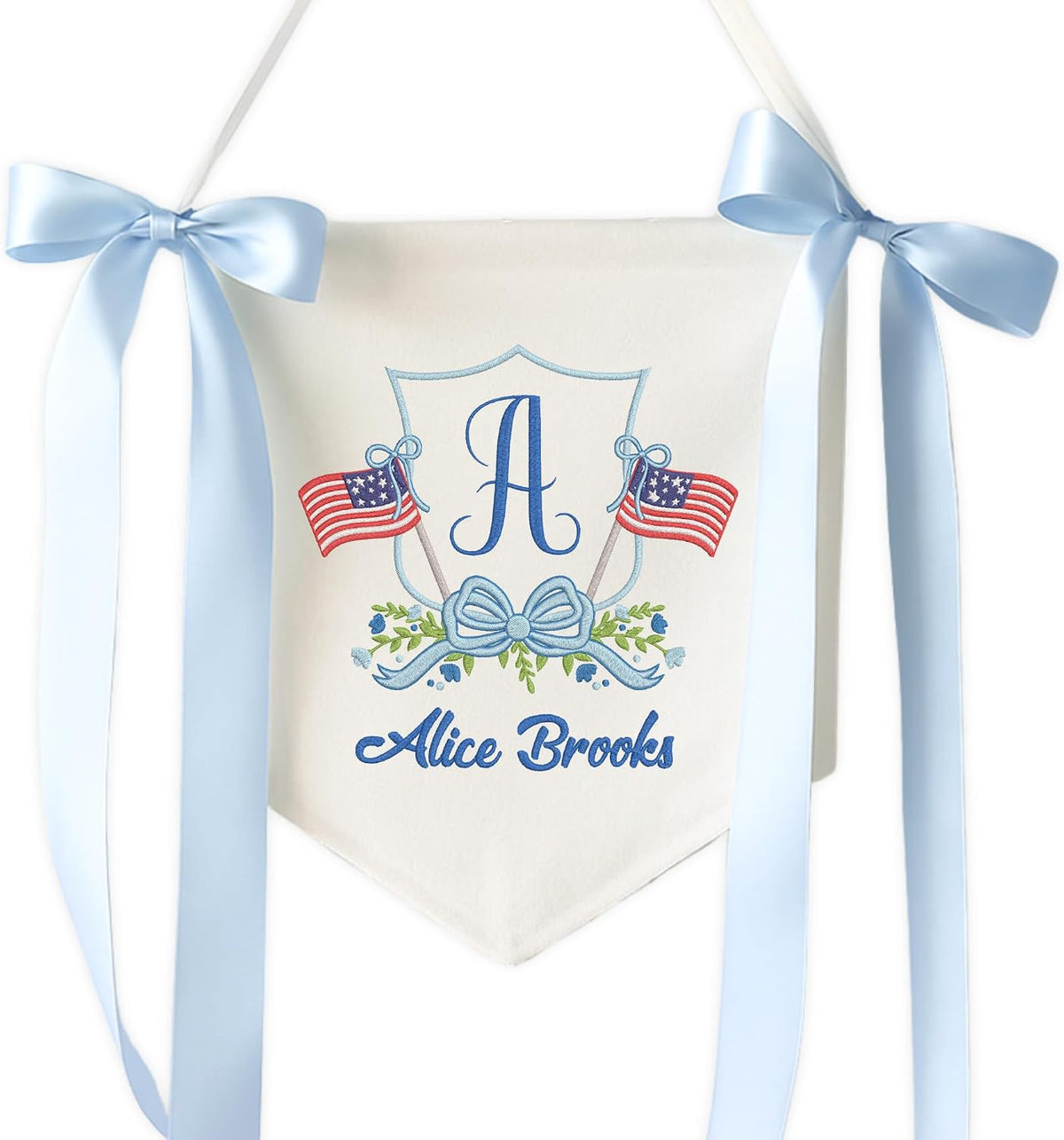 Personalized Embroidered Baby Name Banner — 9