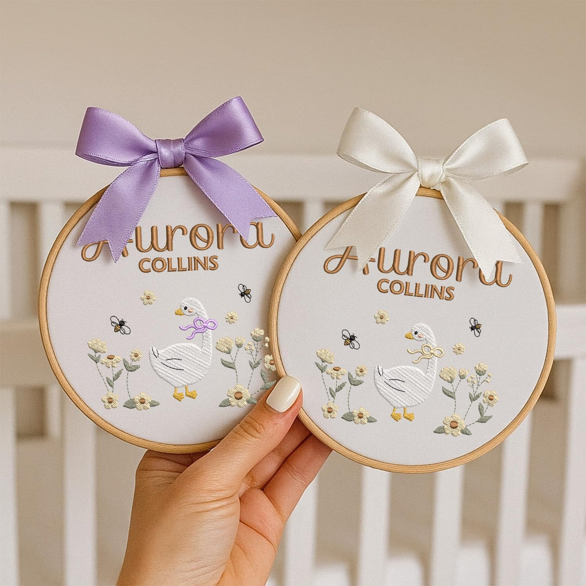 Personalized Embroidered Baby Name Hoop — 7 — image 3