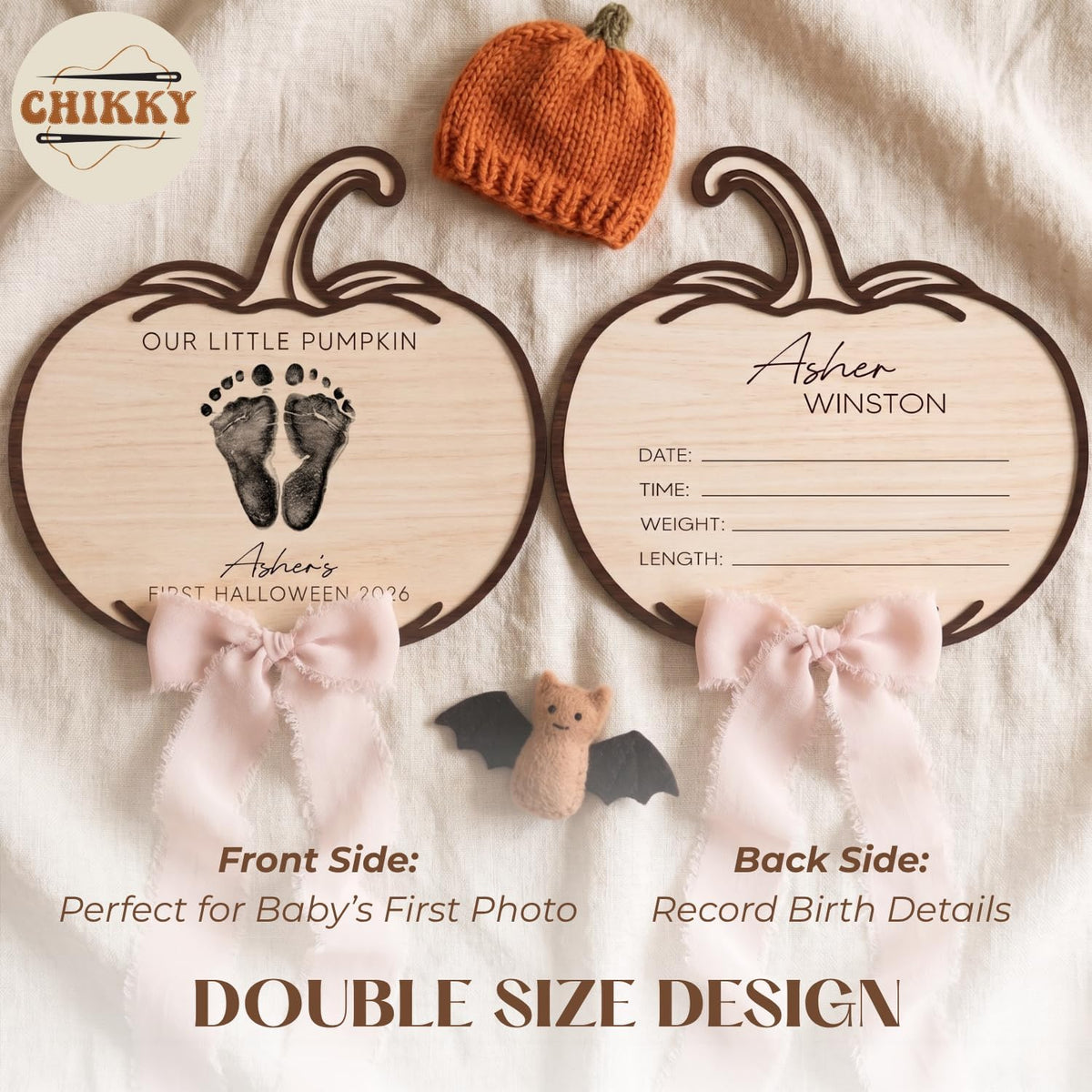 Personalized Wooden Birth Announcement Sign — image 7